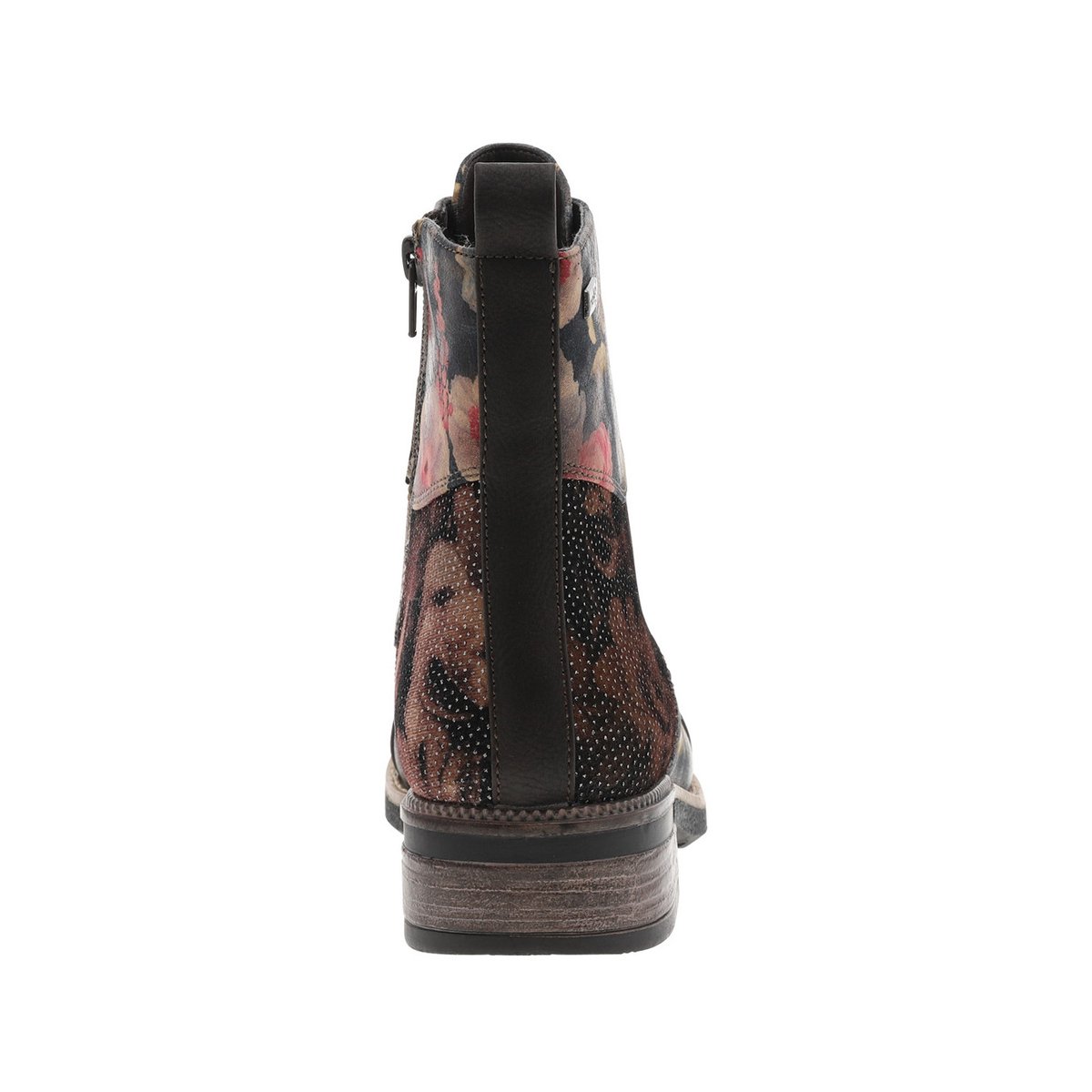 Bottines multicolores à talon décroché bas avec zip et des lacets ronds multicolores, RIEKER