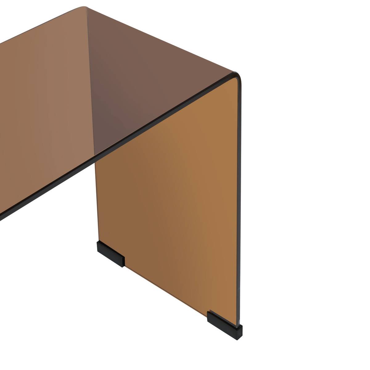 Lot de 2 tables gigognes rectangulaires en verre trempé LENIA ambre, ATMOSPHERA