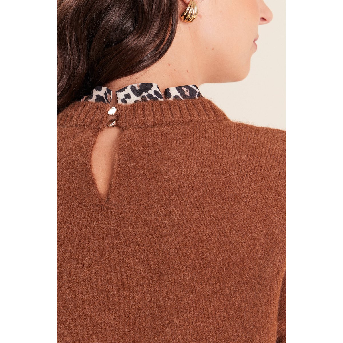 Pull col rond marron foncé, BREAL
