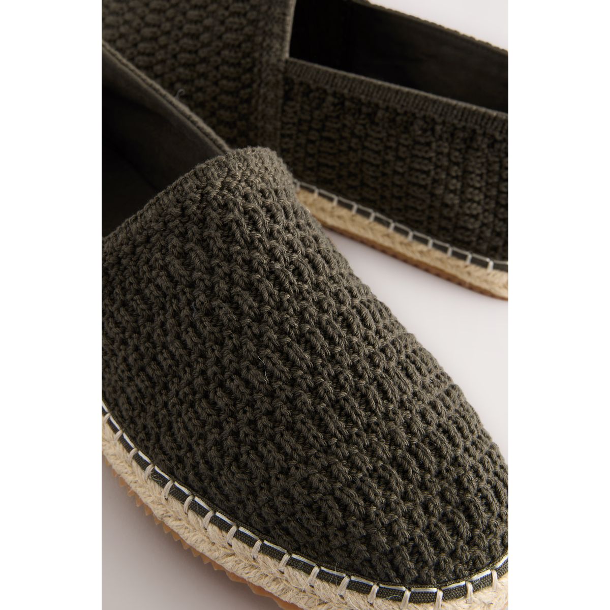 Espadrilles en maille crochet kaki, NEXT