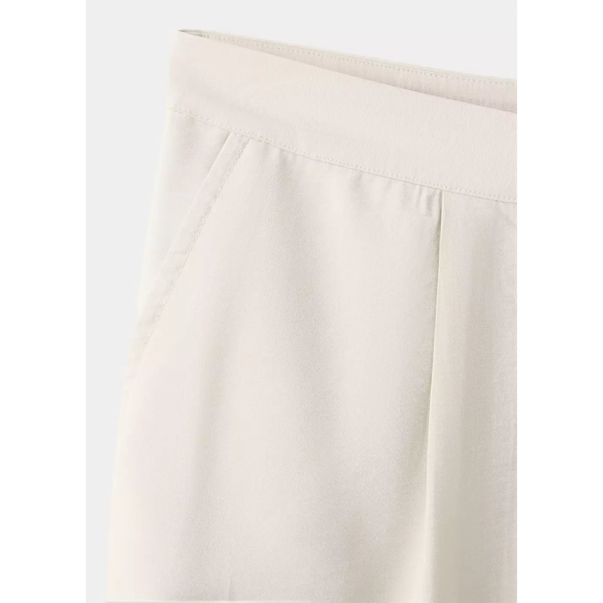 Pantalon large fluide à pinces beige, MANGO TEEN