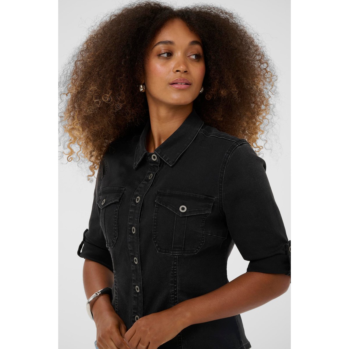 Chemise en jean noir black washed denim, CREAM