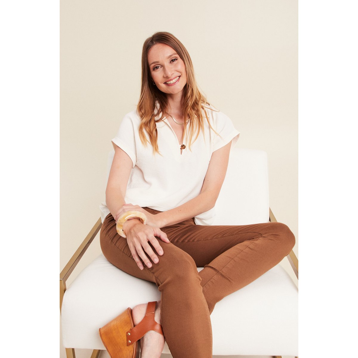 Blouse manches courtes ecru, BREAL