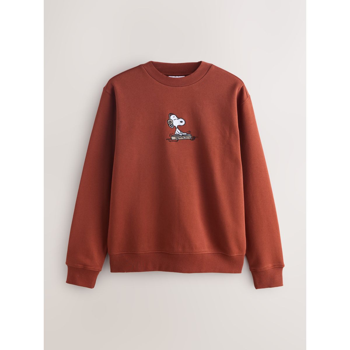 Sweat col rond snoopy sous licence marron rouille, NEXT
