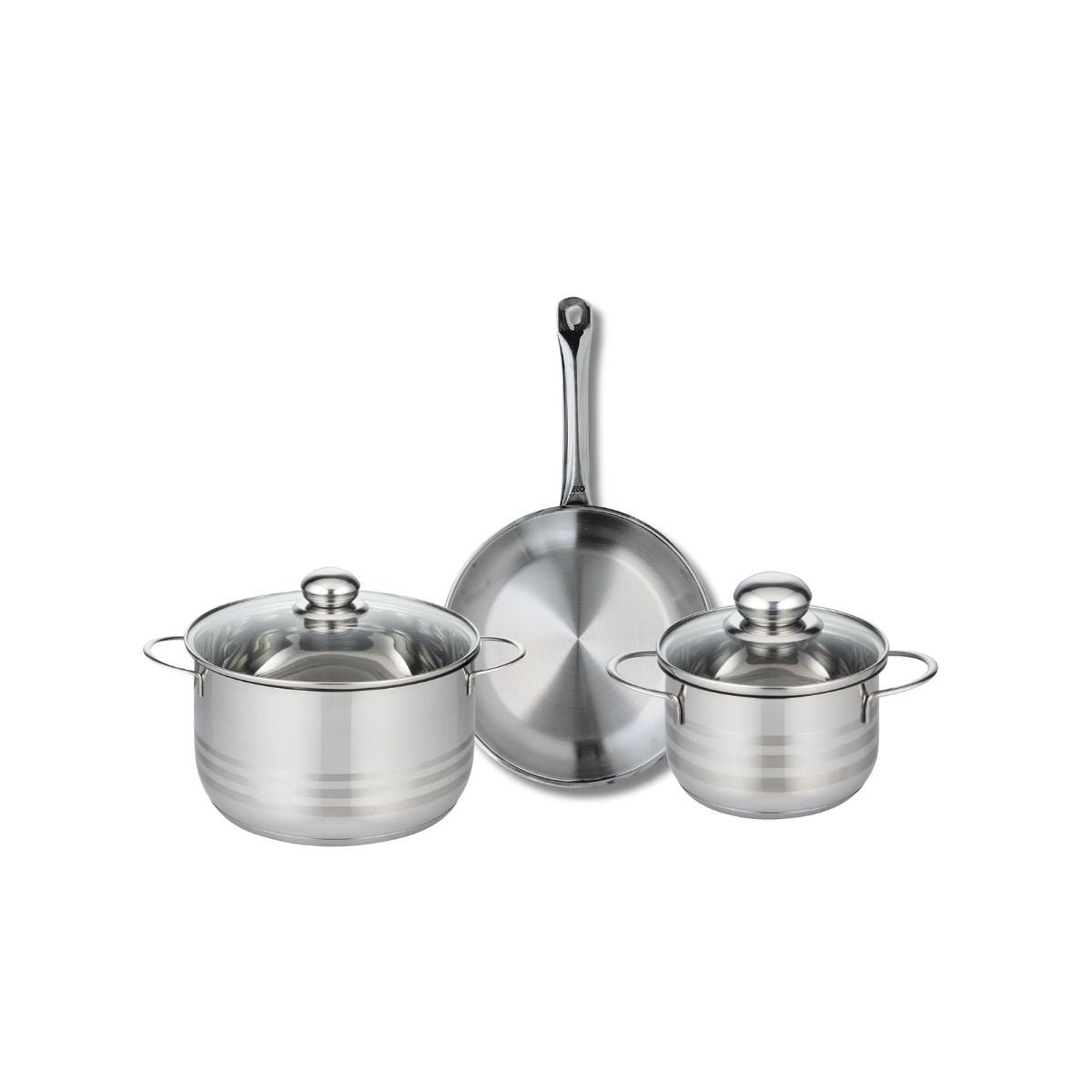 Batterie 1 poêle 24cm + 2 faitouts 16/20cm PROFI BRILLANT gris, ELO