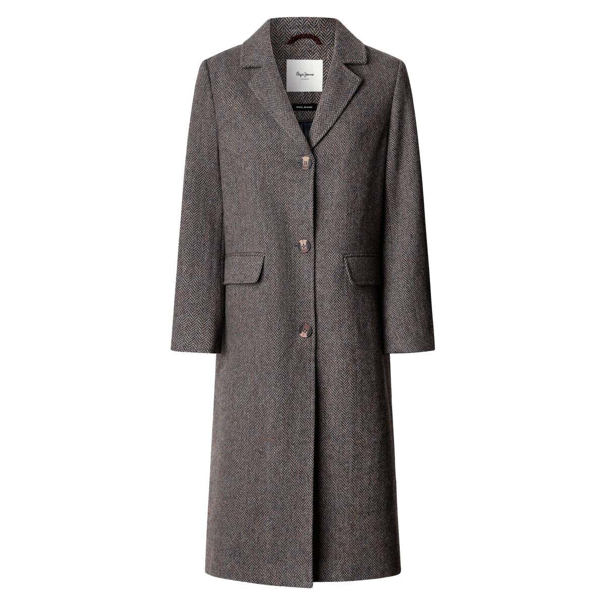 Manteau Long À Chevrons beige pierre foncée, PEPE JEANS