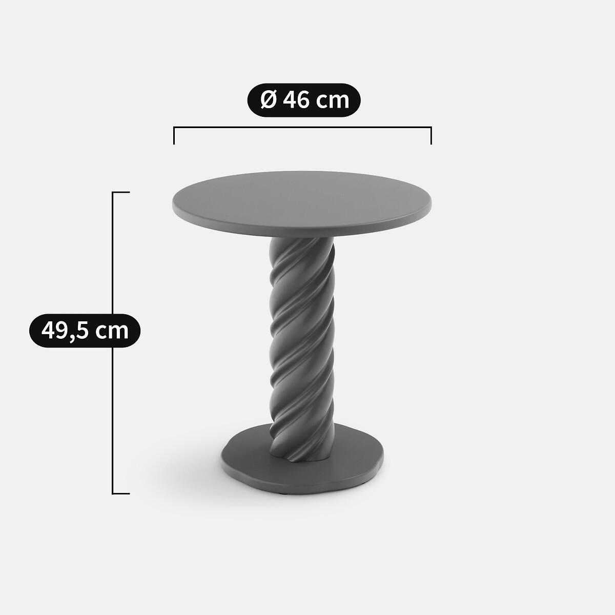 Mesa de apoio, perna torcida, diâmetro 40 cm, DEHEN amarelo absinto, LA REDOUTE INTERIEURS