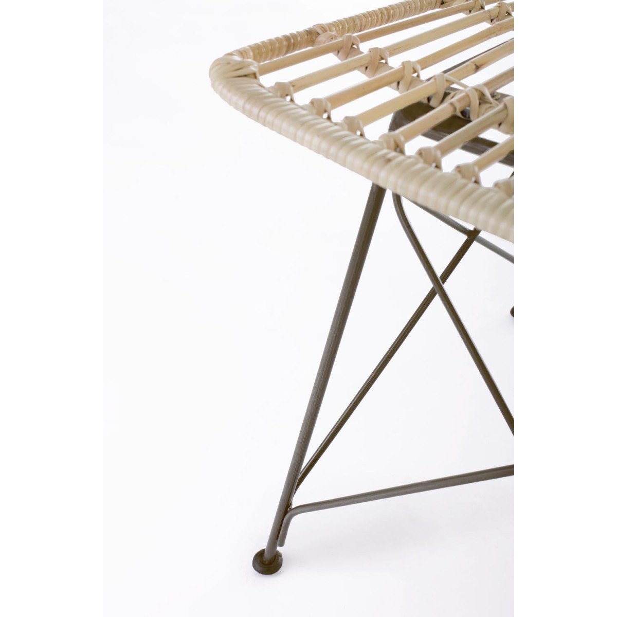 Chaise en rotin naturel avec structure en acier - KUBU gris, MATHI DESIGN