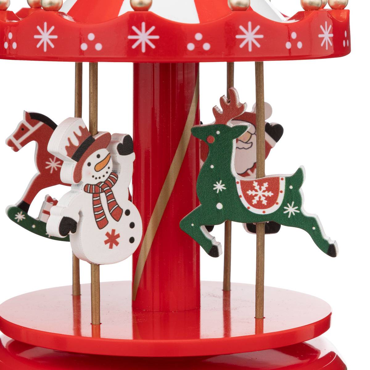 Carrousel musical père noël et bonhomme de neige rouge, ATMOSPHERA