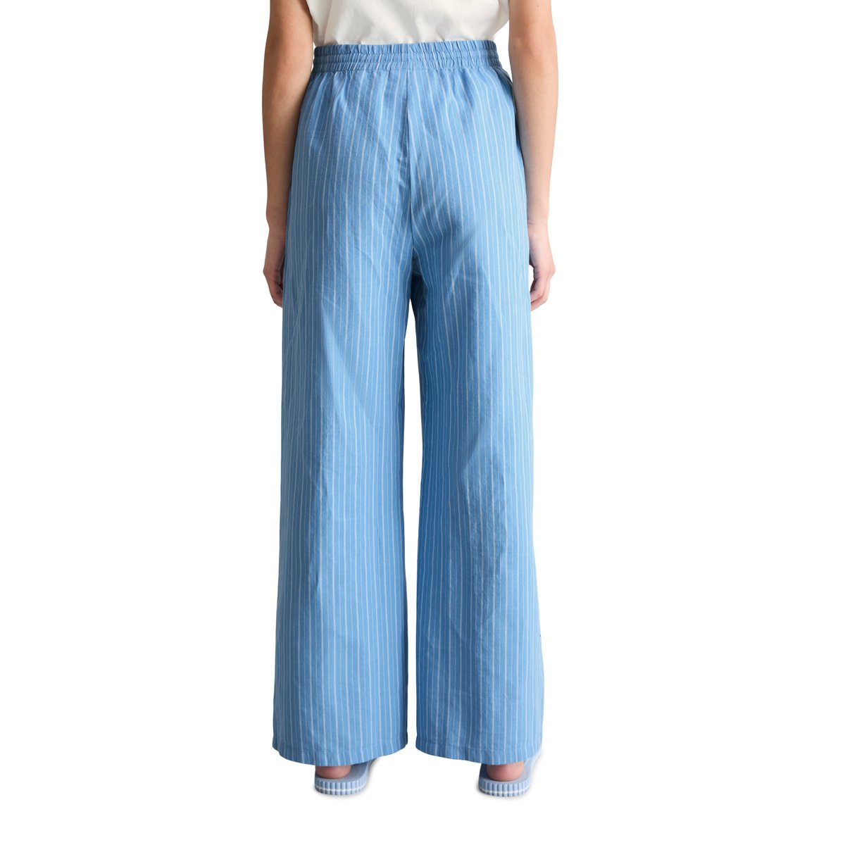 Pull-on-pantalon rayé relaxed en mélange de lin et de coton bleu, MARC O’POLO DENIM