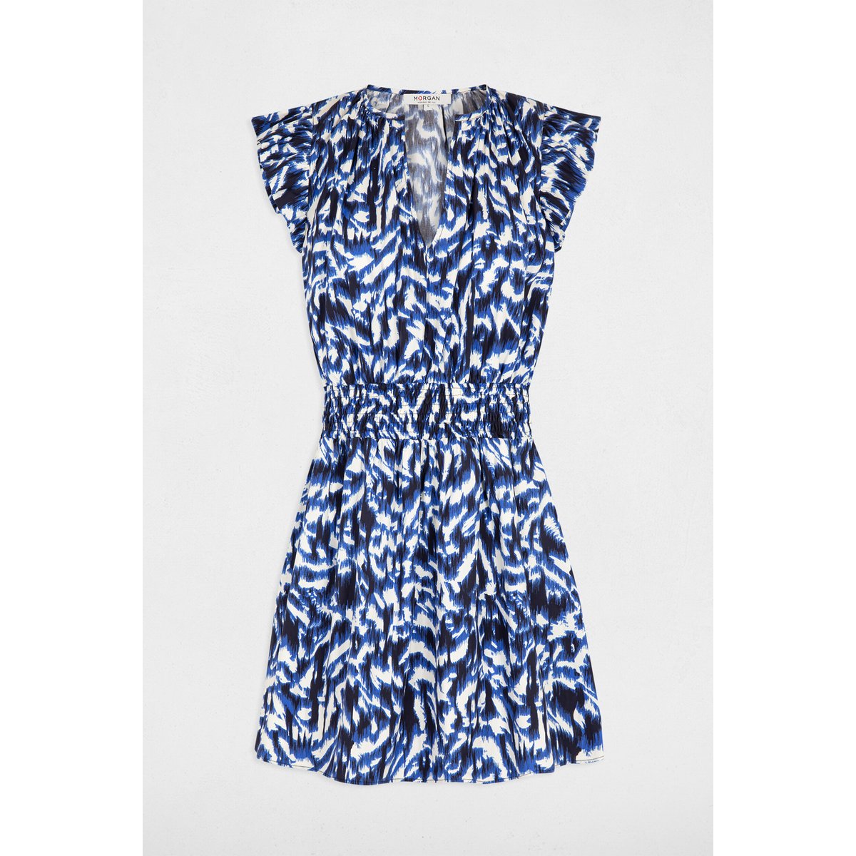 Robe courte cintrée imprimée multico, MORGAN