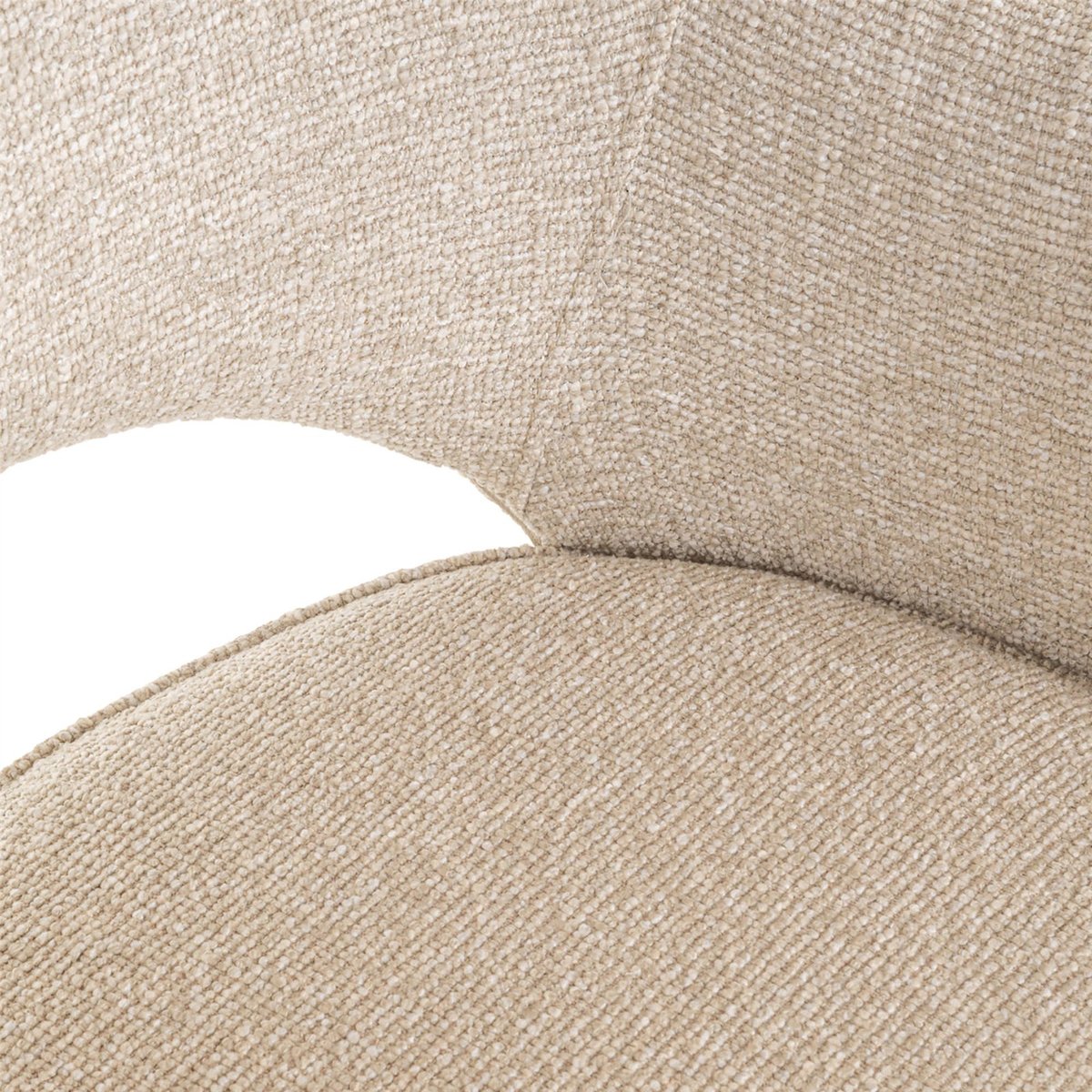 Chaise de salle à manger pivotante en polyester biscotti beige clair texturé, RECOLLECTION