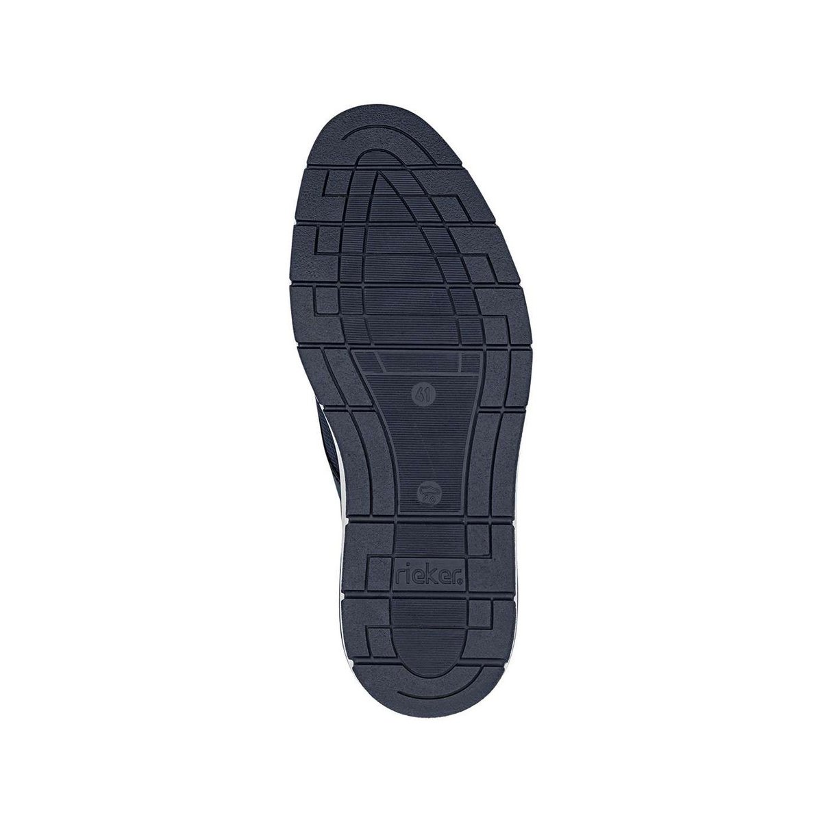 Sneakers bleu marine à talon plat avec une fermeture slip-on bicolore bleu foncé, RIEKER