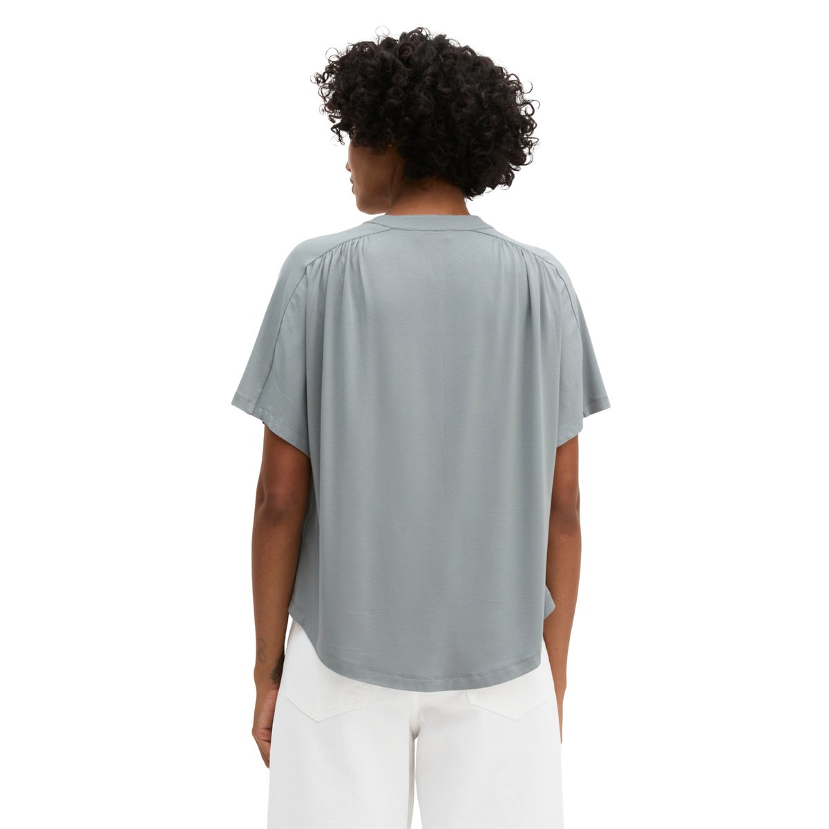 Blouse en jersey regular en LENZING™ ECOVERO™ gris, MARC O'POLO