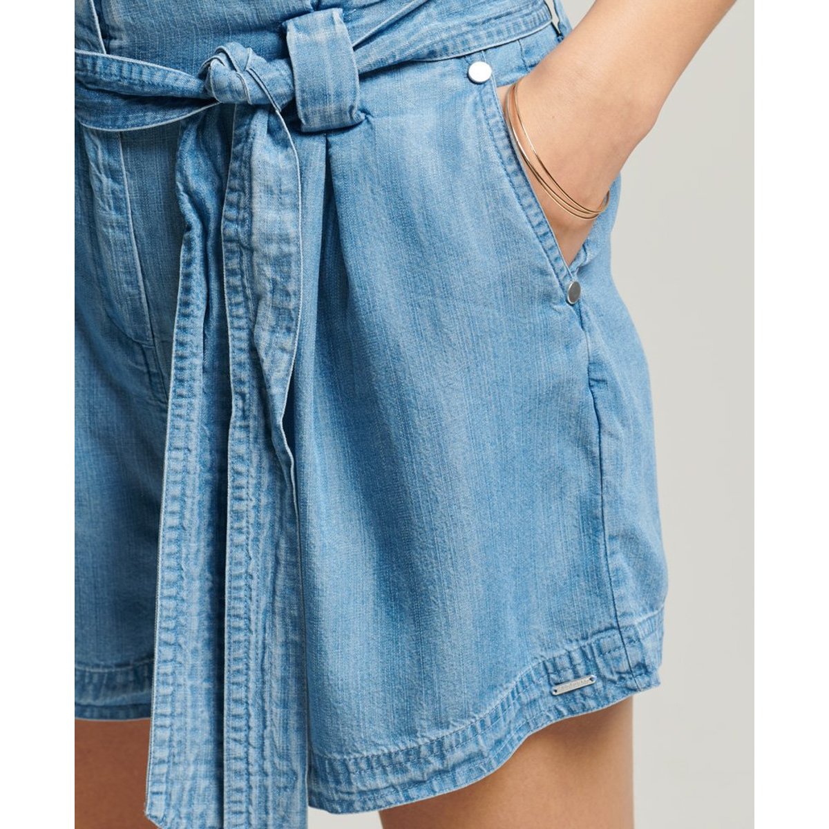 Short Avec Ceinture À Nouer indigo clair, SUPERDRY
