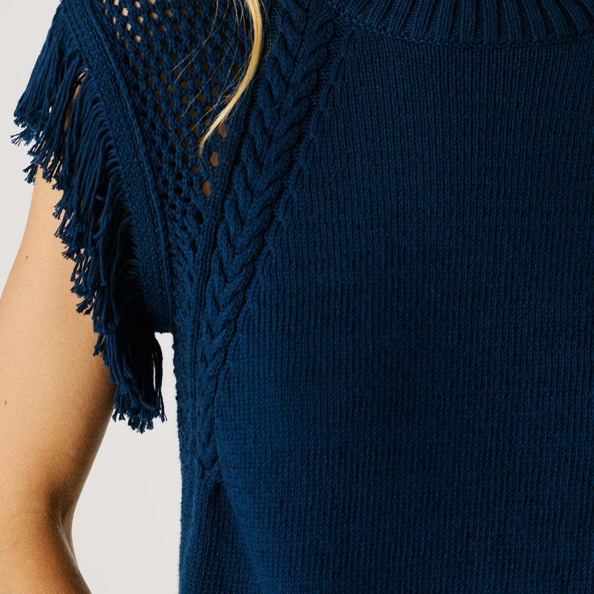 Gilet À Col Rond En Maille bleu des profondeurs, PEPE JEANS