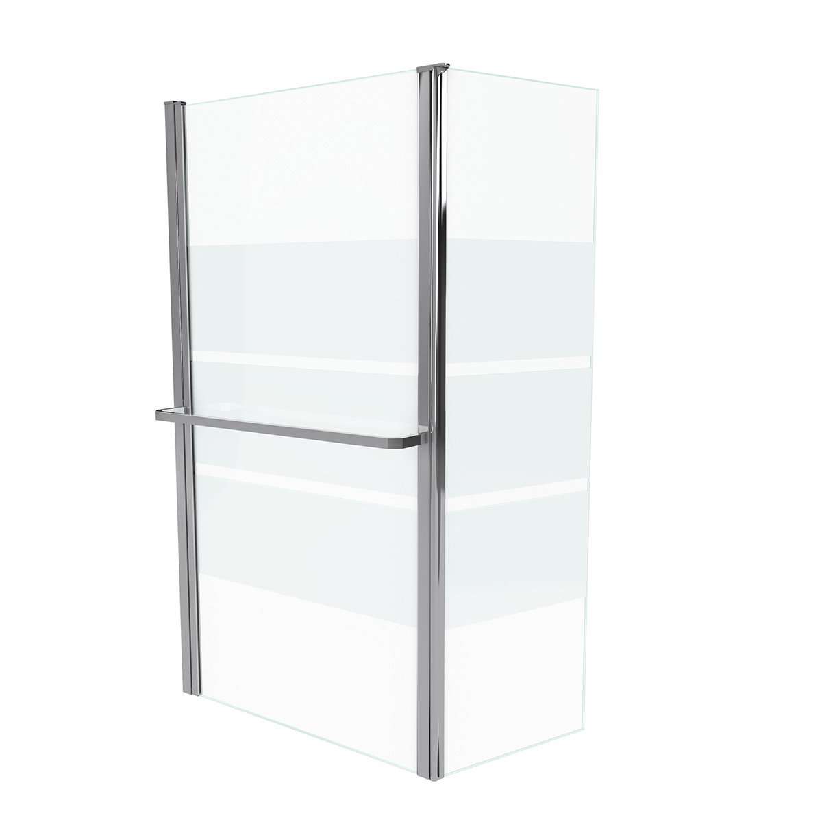 Pare baignoire avec bande dépolie argent, HOME MAISON