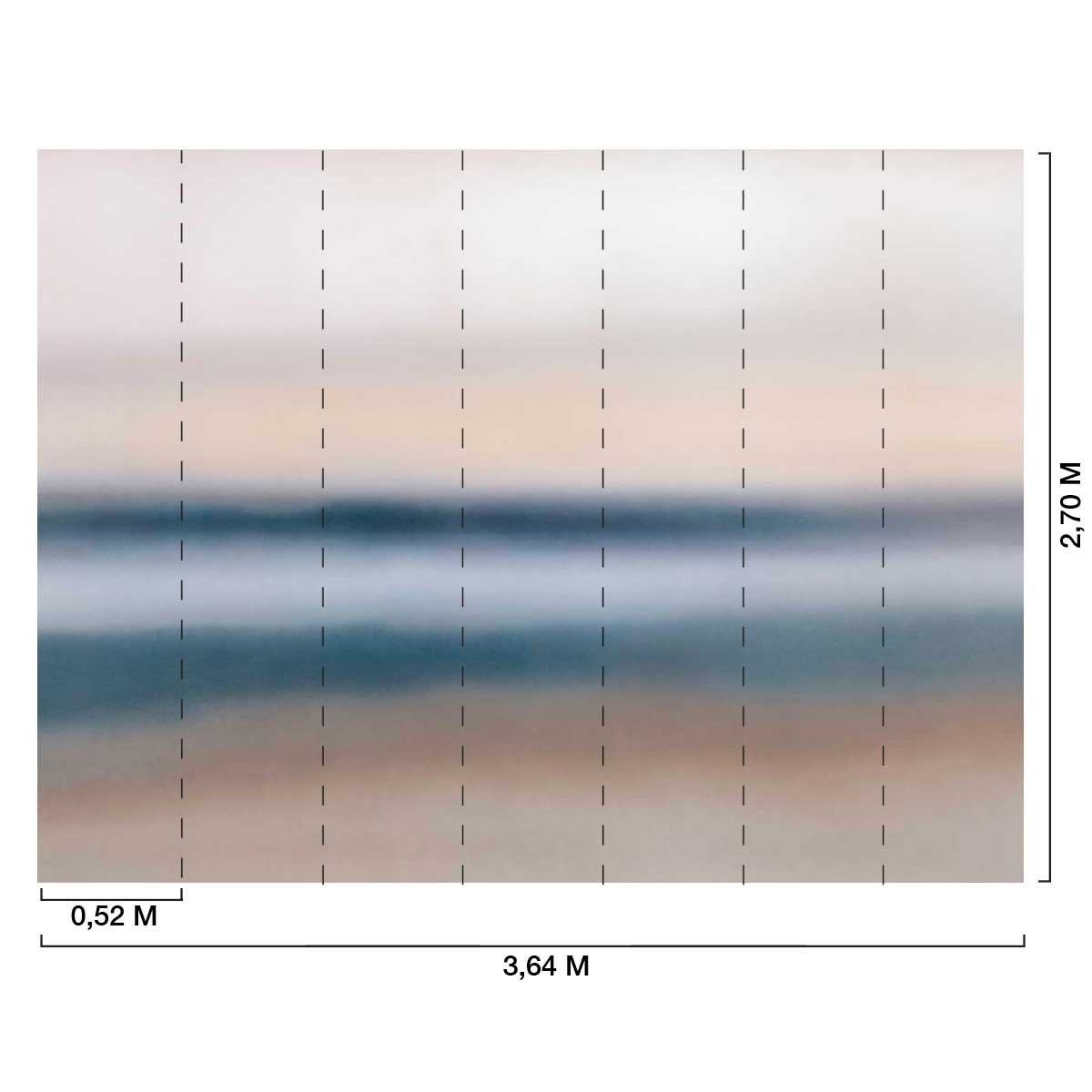 Papier peint Horizon Flou Rose beige, HEXOA