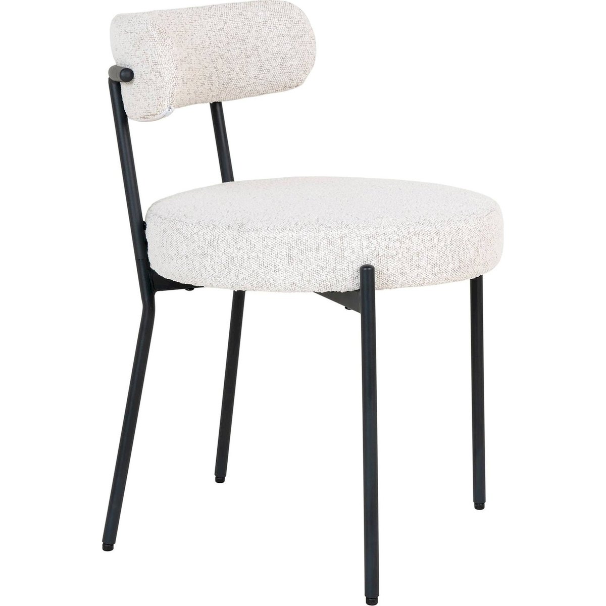 Chaise tapissée effet bouclé HOLSTELLY blanc bouclé et noir, RECOLLECTION