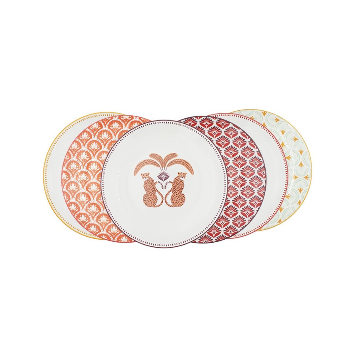 Lot de 6 petites assiettes, ZOELA multicolore, ARTIME