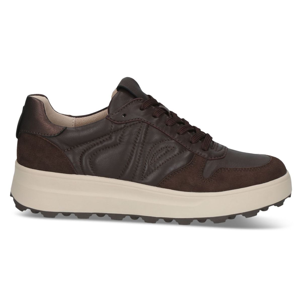 Basket en cuir marron foncé combiné, CAPRICE