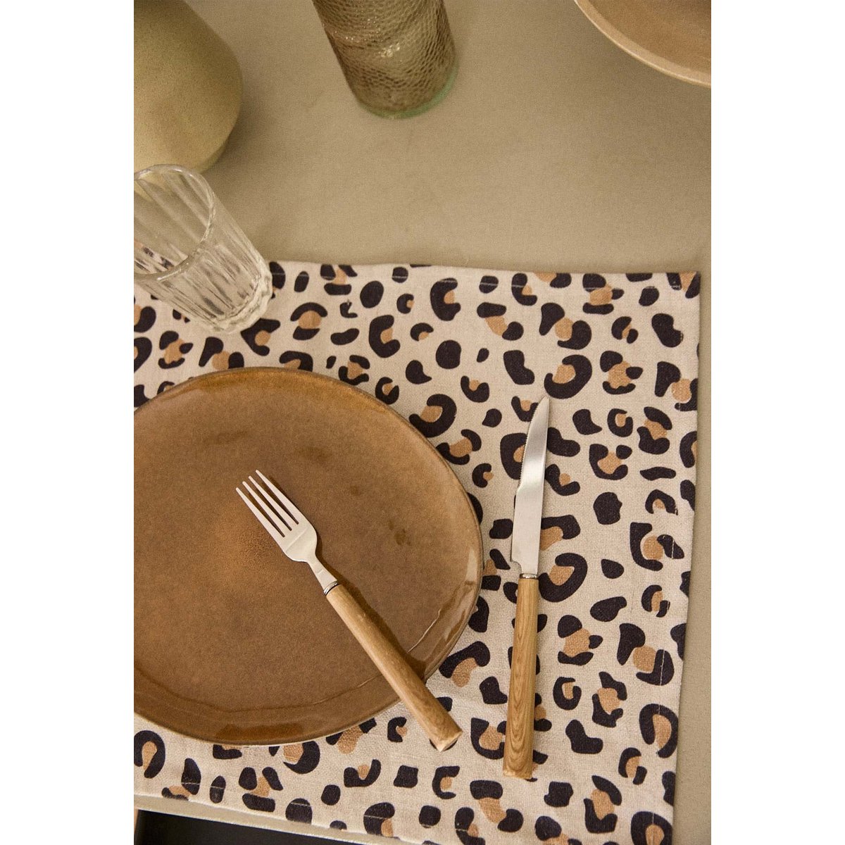 Set de table en coton, LÉOPARD léopard, GABRIELLE PARIS