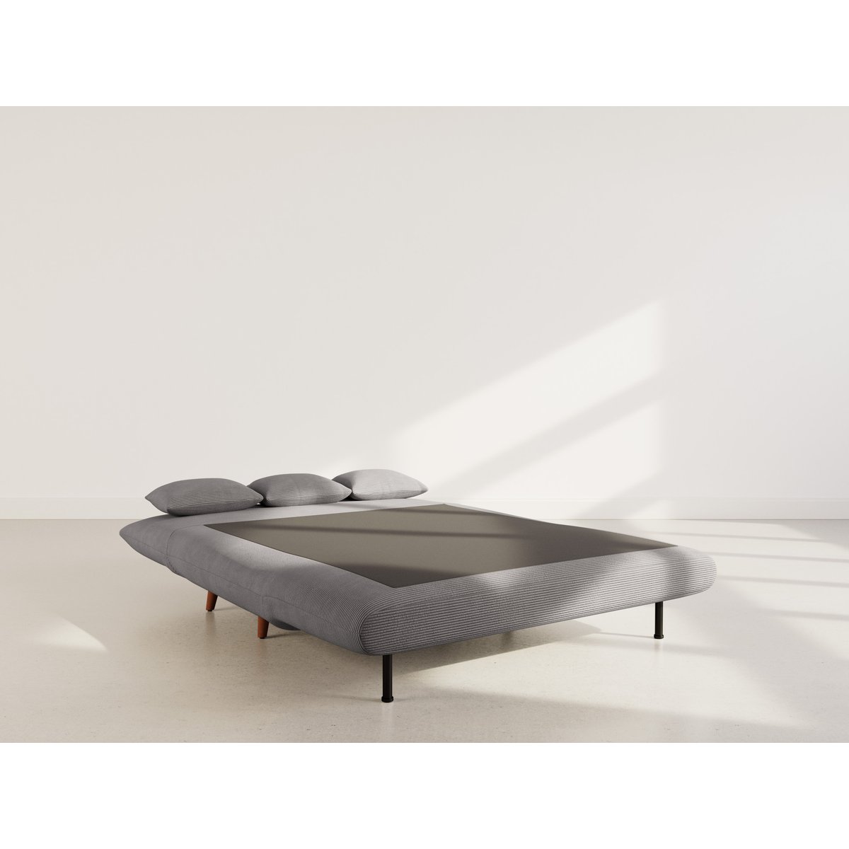 Banquette convertible clic-clac 2 places, LUMI gris, BEST MOBILIER