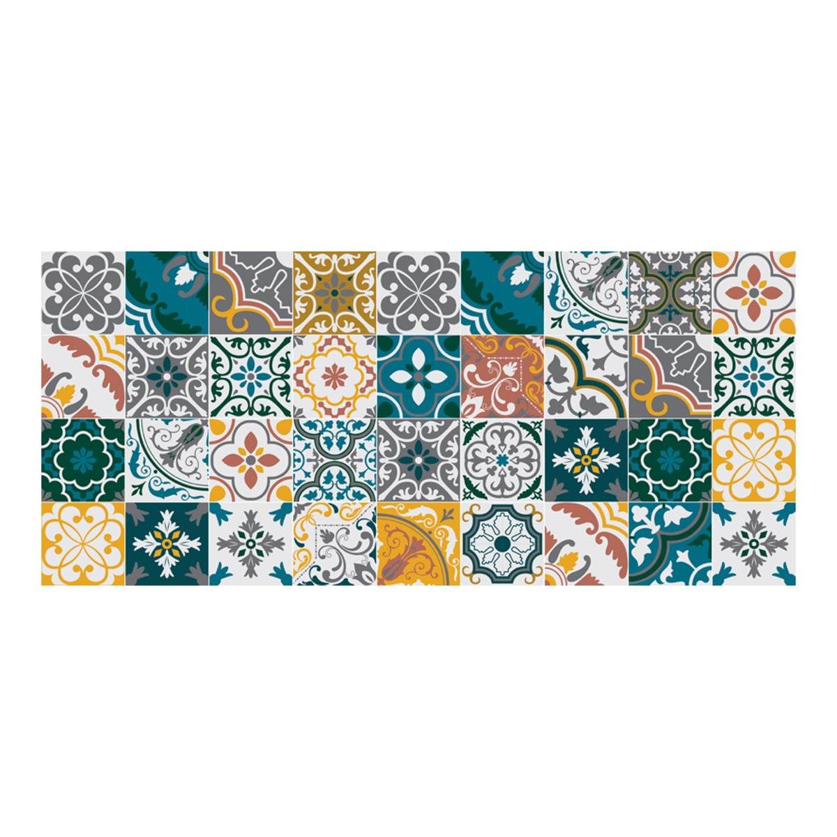 Tapis vinyle MOSAIQUE multicolore, ATMOSPHERA