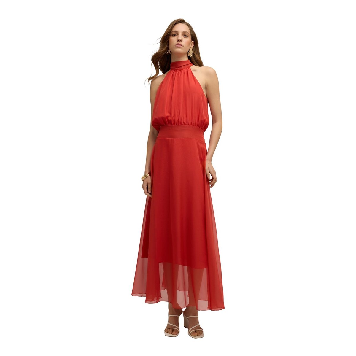 Robe longue avec encolure dos-nu rouge, MOTIVI