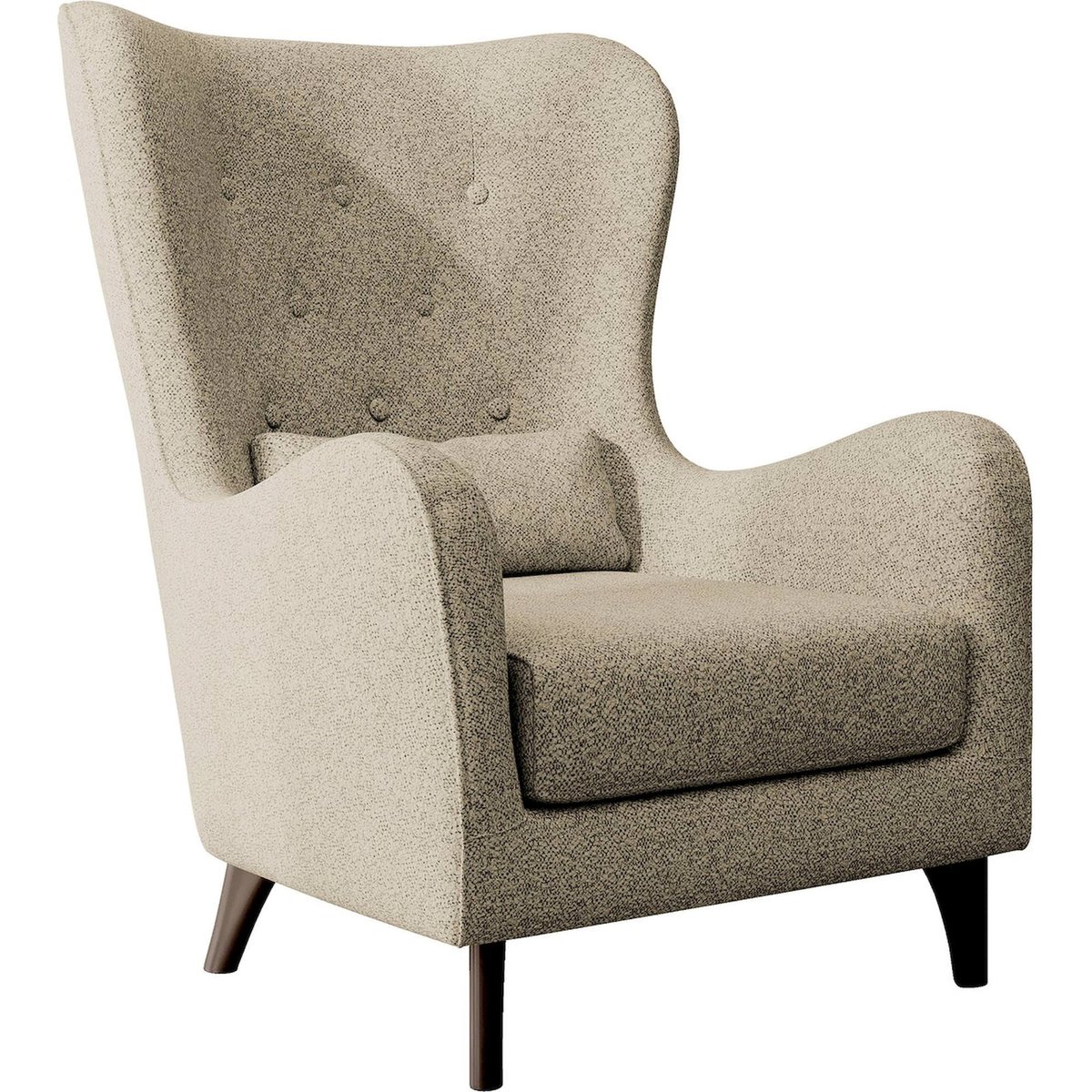 Fauteuil bergère capitonné en velours bleu marine, RECOLLECTION