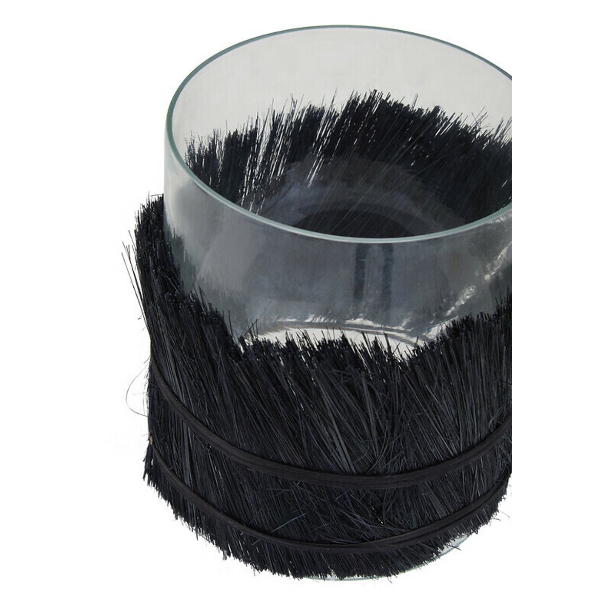 Medium Raffia Candle Holder in Black black, ÉDITÉ