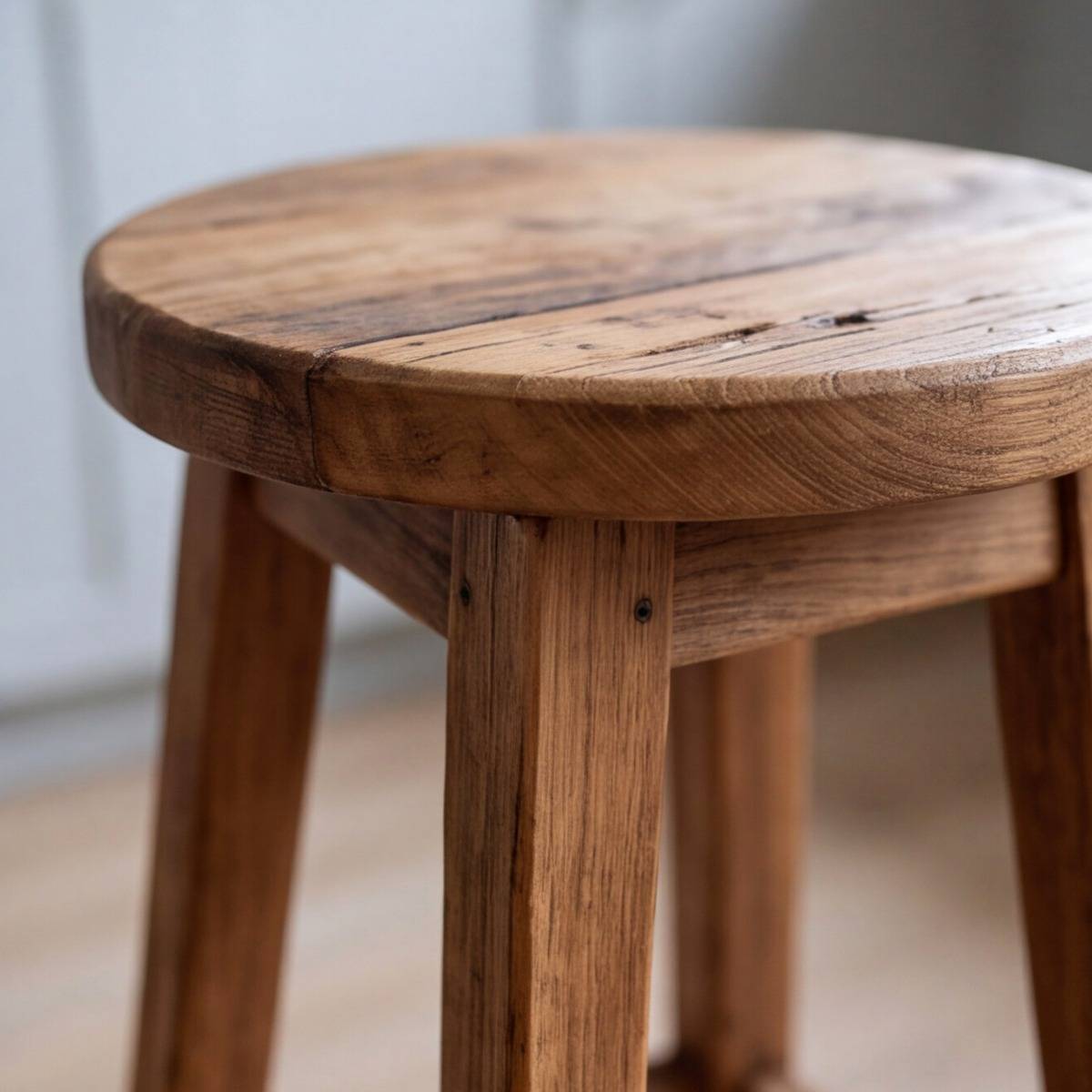 Tabouret de bar en bois recyclé INDRA bois foncé, MADE IN MEUBLES