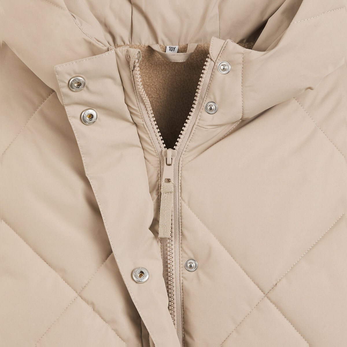 Doudoune chaude à capuche, doublure polaire beige, LA REDOUTE COLLECTIONS