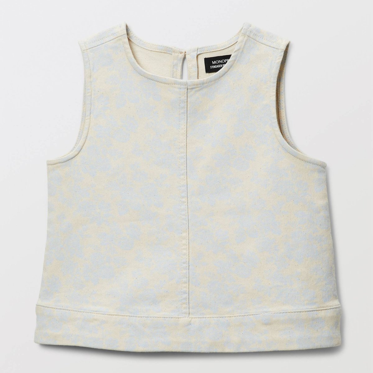Top sans manches en twill imprimé naturel, MONOPRIX