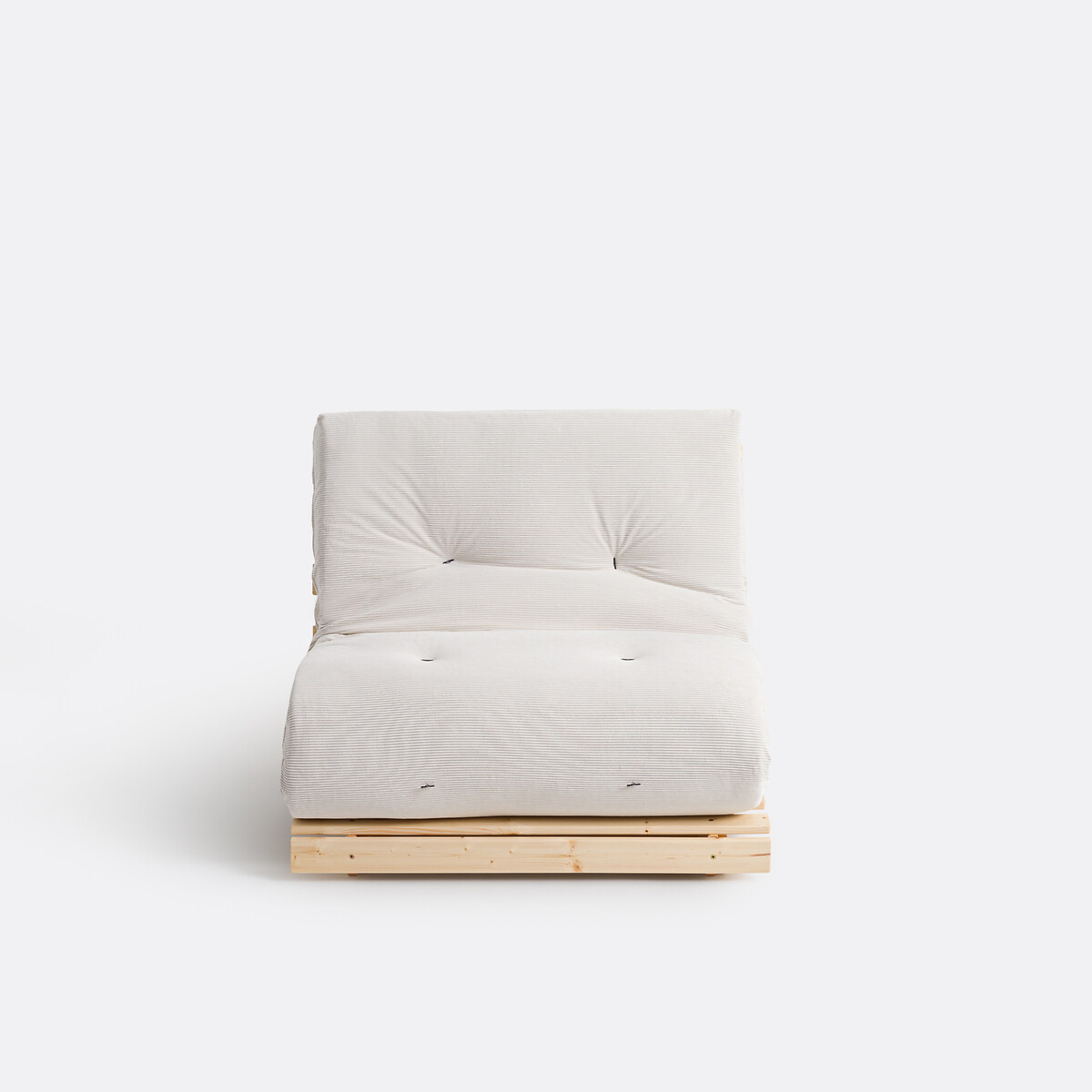 Matelas futon, 90 x 190 cm en velours côtelé, THAÏ ecru, LA REDOUTE INTERIEURS