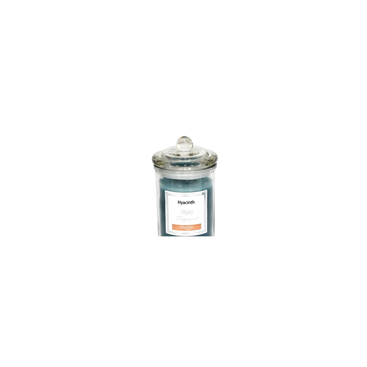 Bougie parfumée dans pot en verre Jacinthe - 7.5x14cm bleu, WADIGA