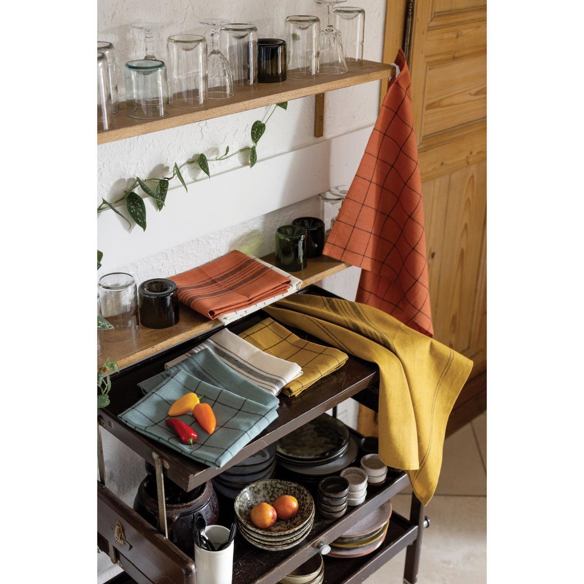 Torchon Metis Kilia carreaux brique, WINKLER