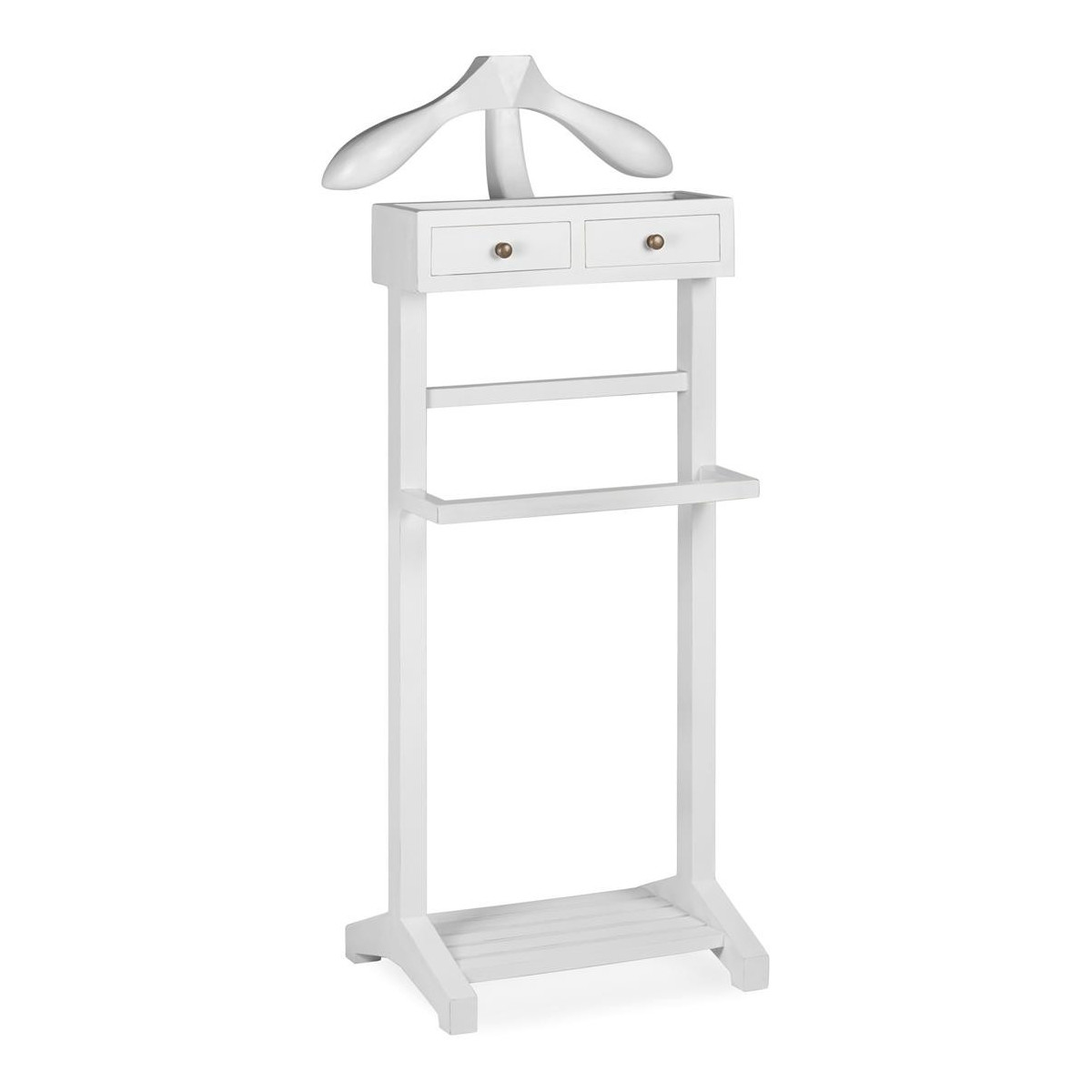 Valet de chambre 2 tiroirs bronze - MÉLICIA blanc, DECORATION D’AUTREFOIS
