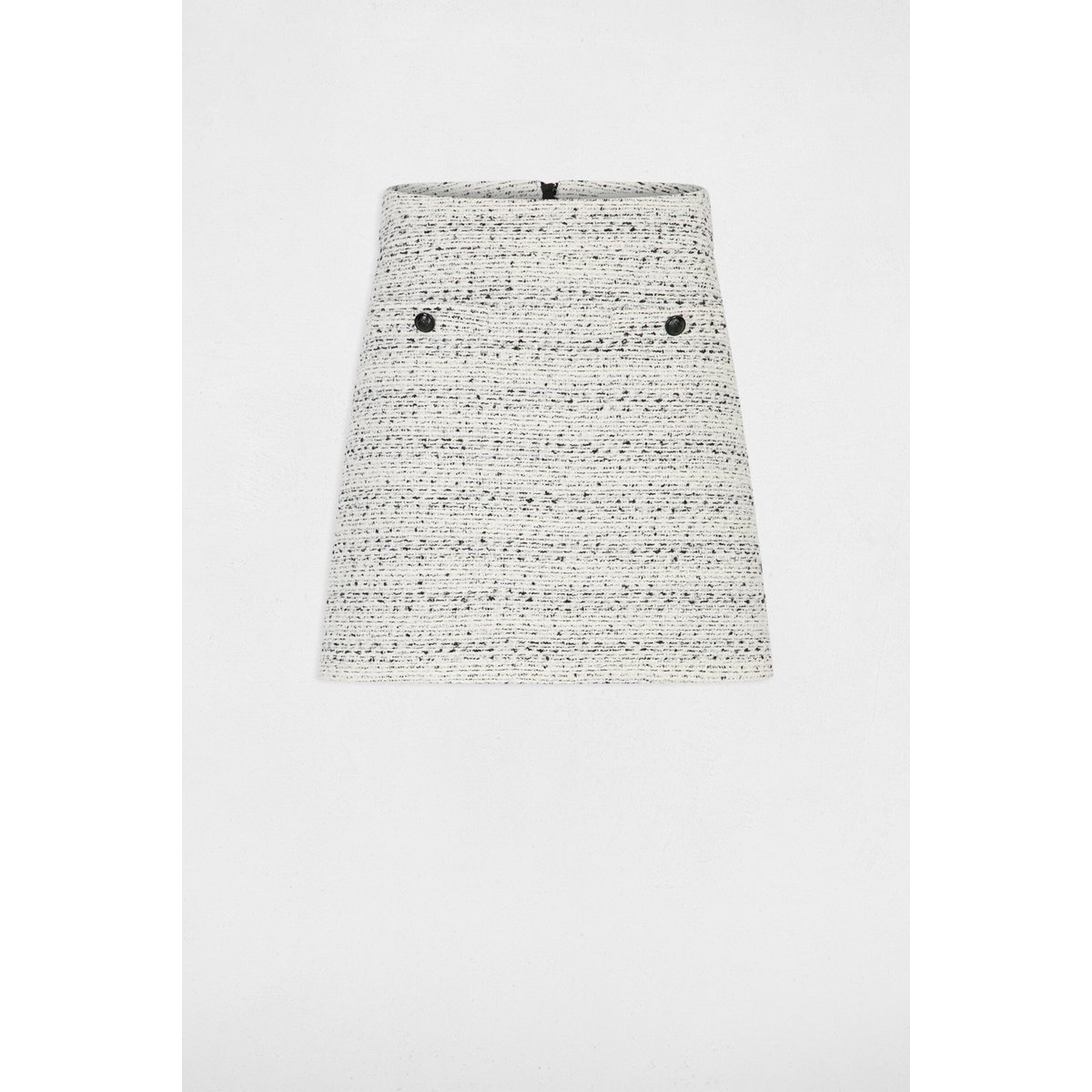 Jupe courte tweed ivoire, MORGAN
