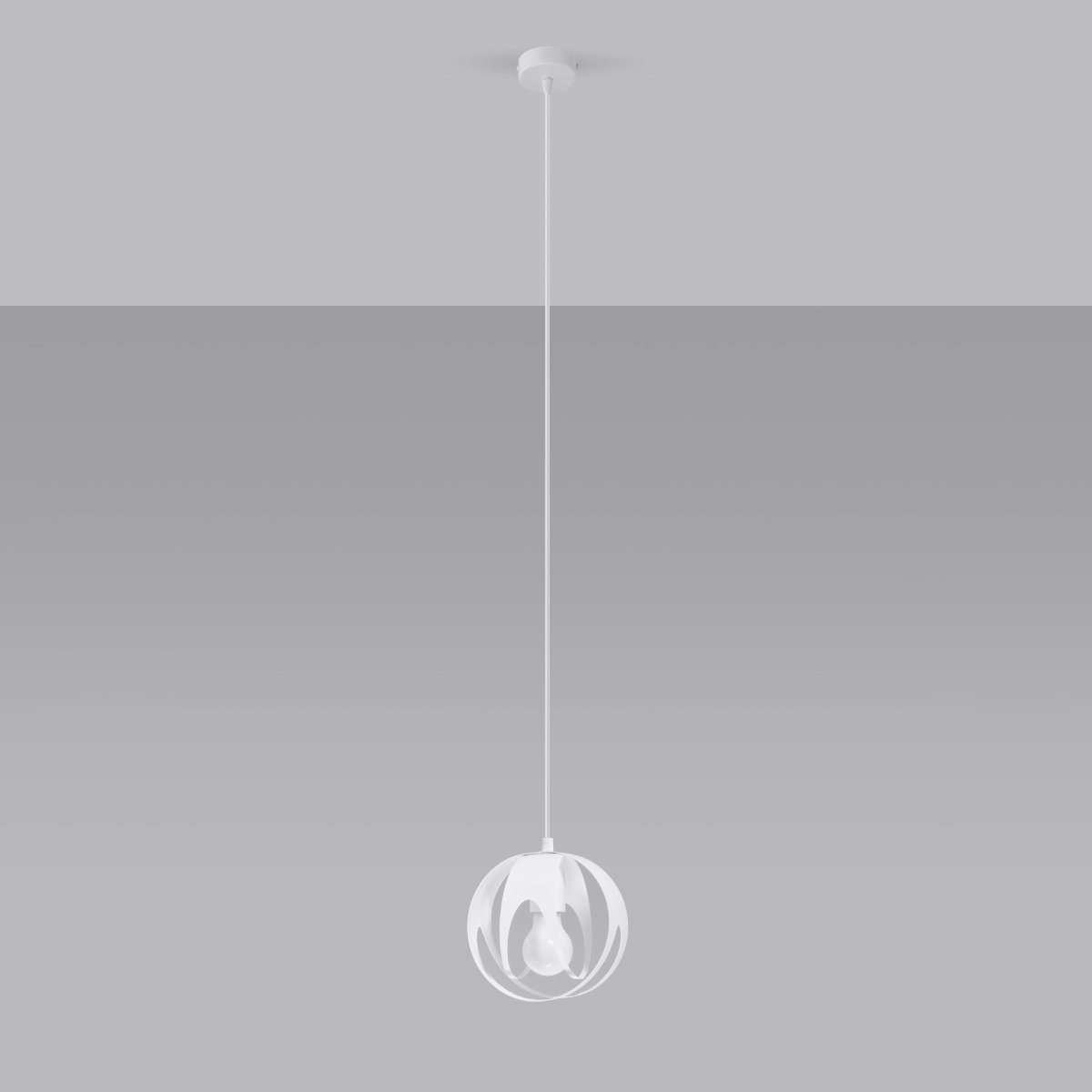 Suspension Acier Blanc E27 1 Tulos blanc, EDEN