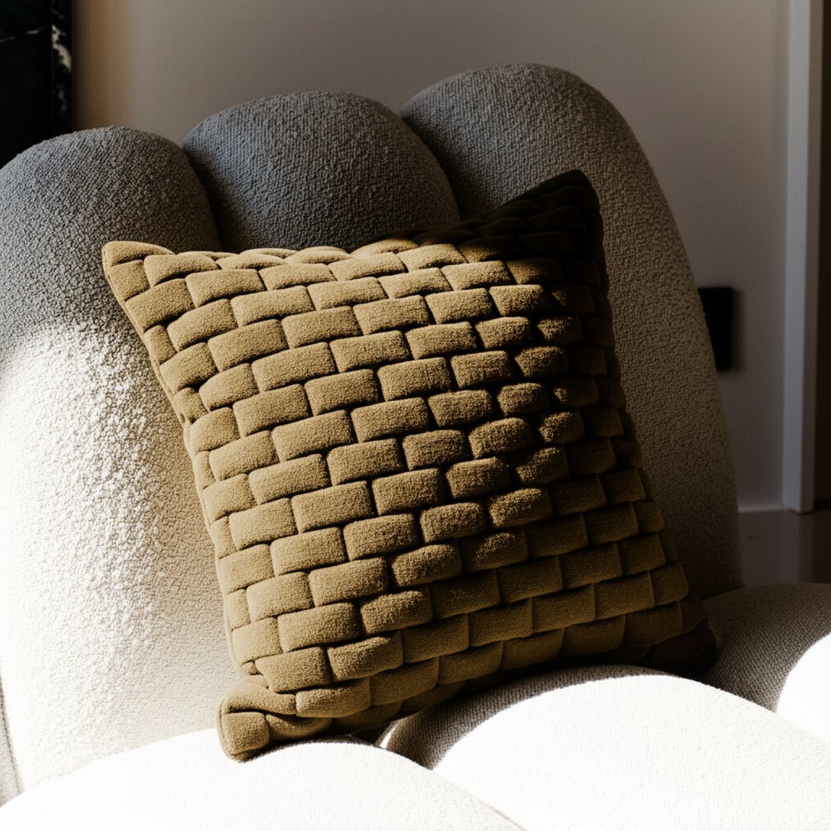 Housse de coussin en coton 50x50 NUT marron, SIA DECO