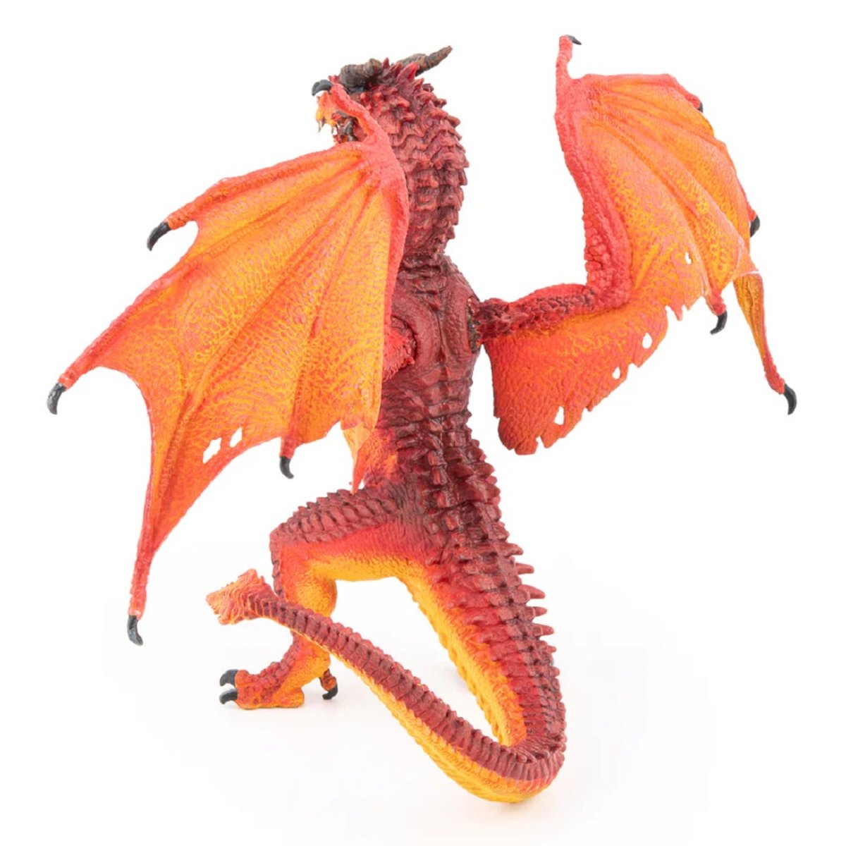 Figurine Dragon roi de feu orange rouge et jaune, PAPO