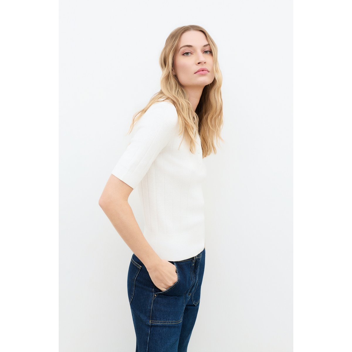 Pull droit court MDANNIE ecru, CAROLL
