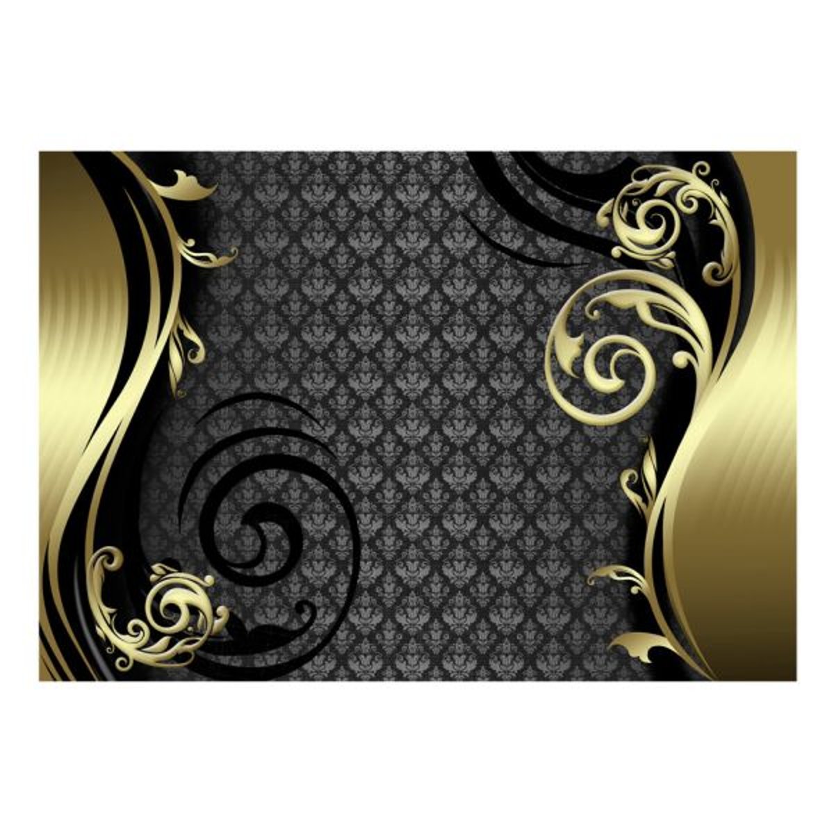 Papier peint intissé panoramique Golden curtain noir, EDEN