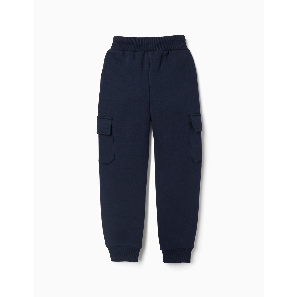 Pantalon de jogging en coton peigné avec poches cargo et imprimé bleu foncé, ZIPPY