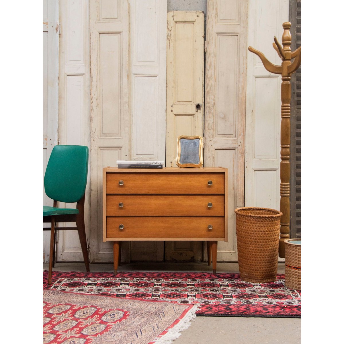 Commode en bois clair Olga N°320 - Bon état bois, DEBONGOUT