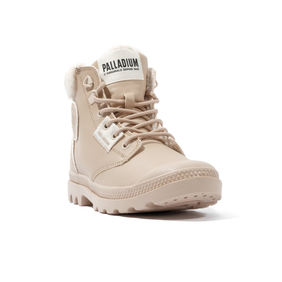 Boots en cuir Pampa Hi Snow Warm beige tan, PALLADIUM