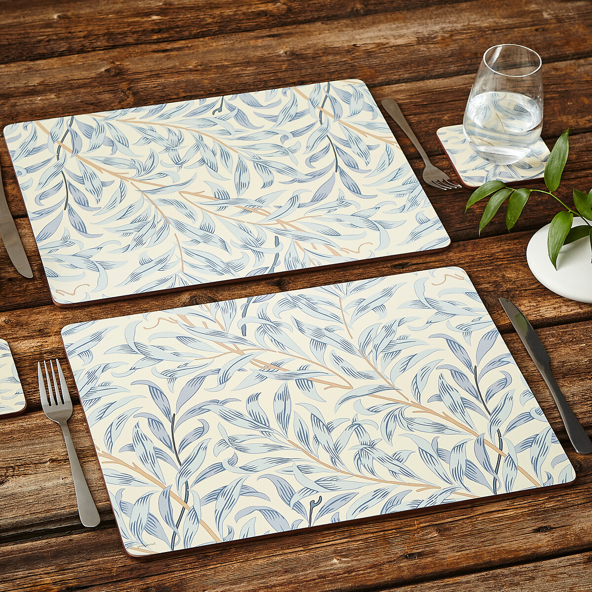 Set of 4 Morris & Co. Willow Bough Placemats blue, MORRIS & CO.