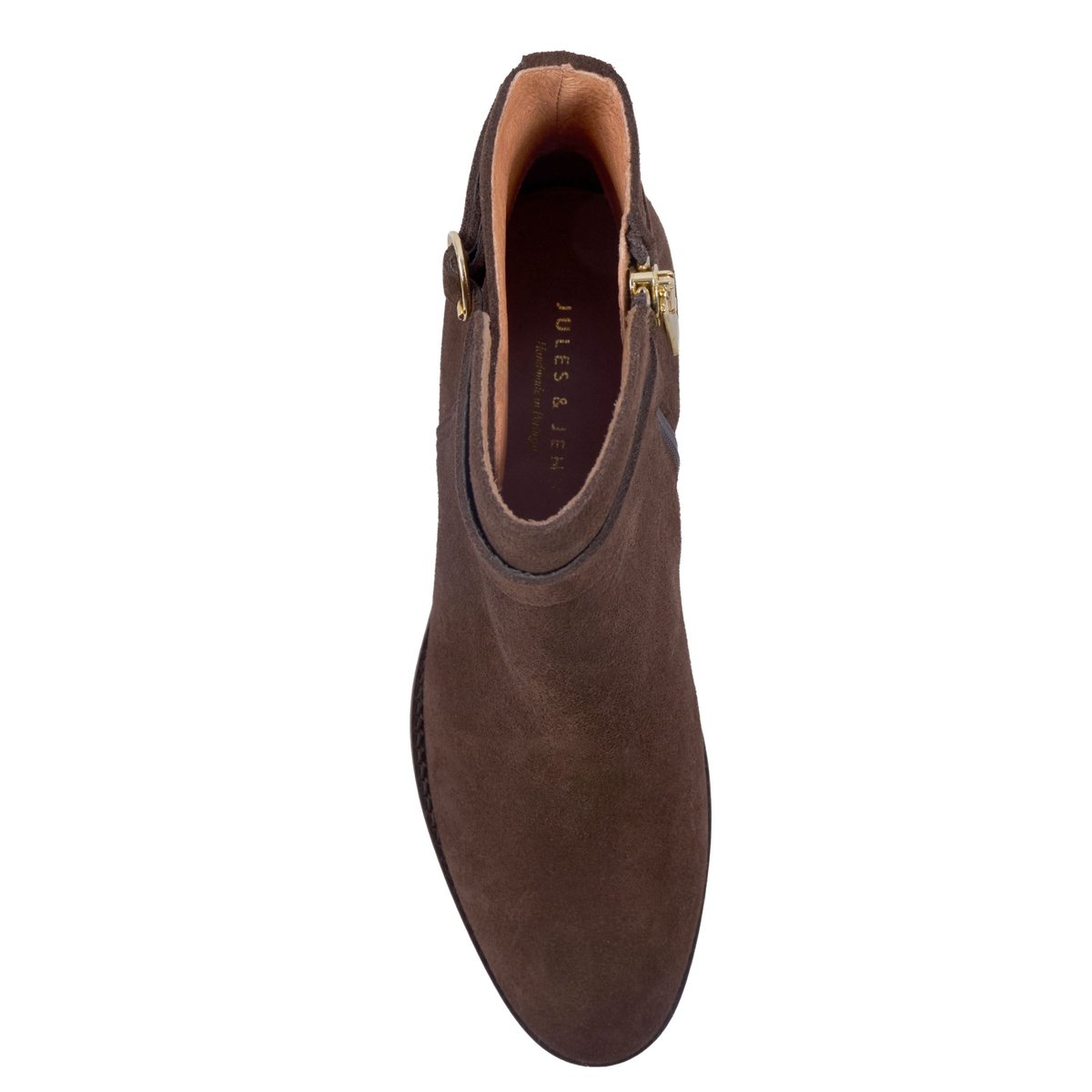 Bottines cavalières cuir daim marron, JULES & JENN