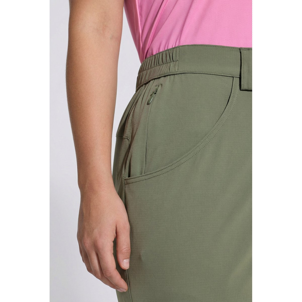 Pantalon technique, pochez zippée vert olive, ULLA POPKEN